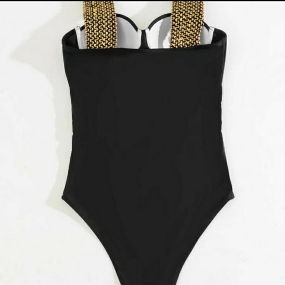 Black push up one piece swimsuit - Picture 4 of 9
